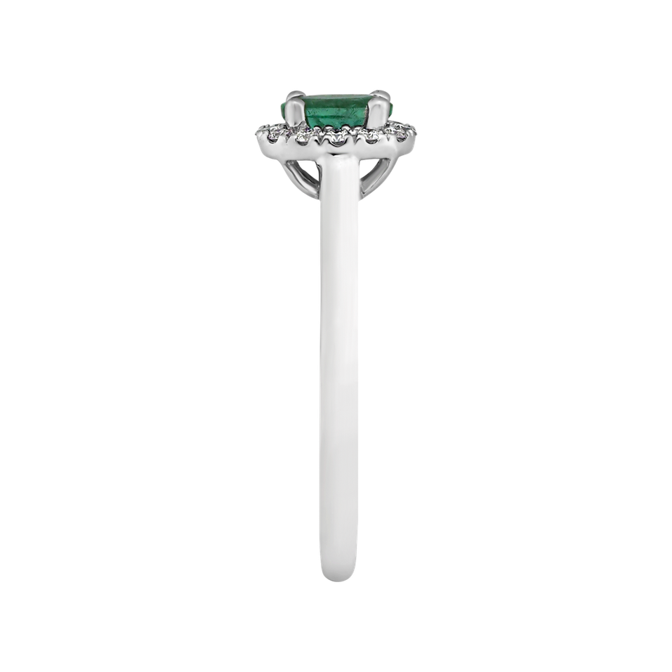 Diamond ring with Emerald Princess