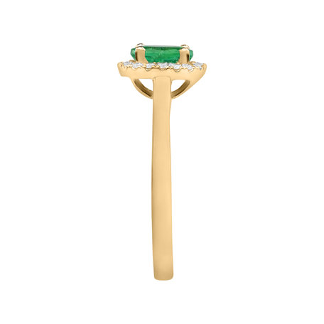 Diamond ring with Emerald Princess
