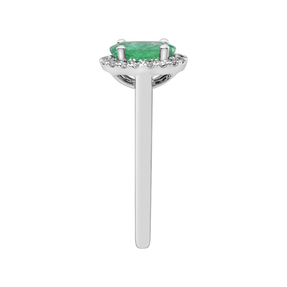 Diamond ring with Emerald Princess