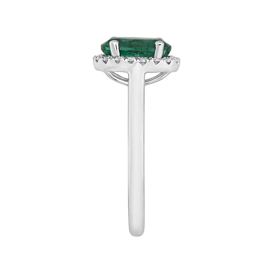 Diamond ring with Emerald Princess