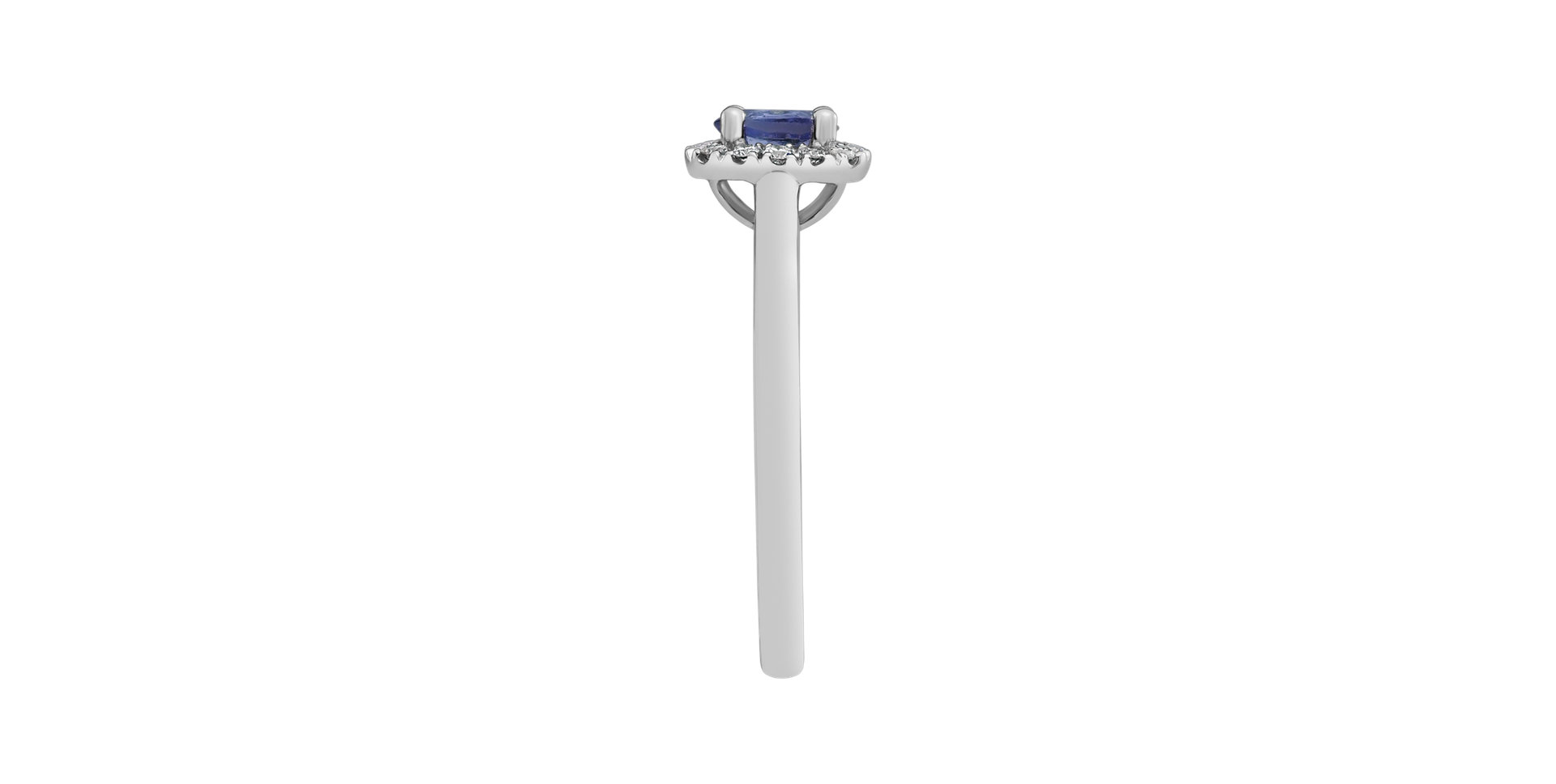 Diamond ring with Tanzanite Princess