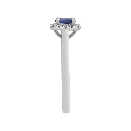 Diamond ring with Tanzanite Princess