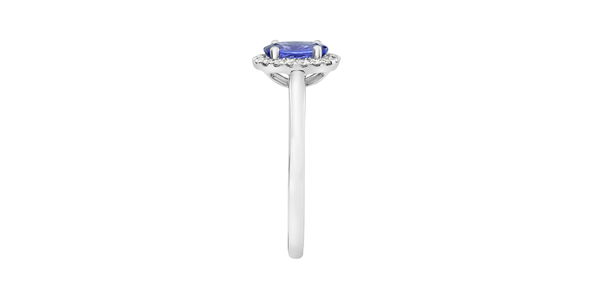 Diamond ring with Tanzanite Princess