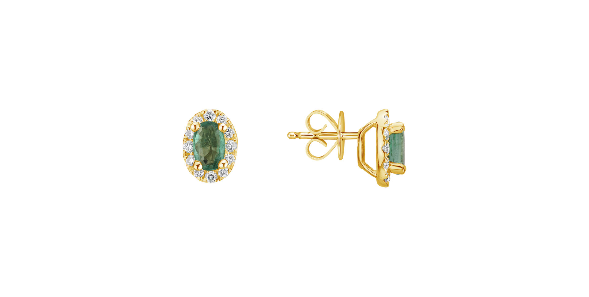 Diamond earrings with Emerald Princess