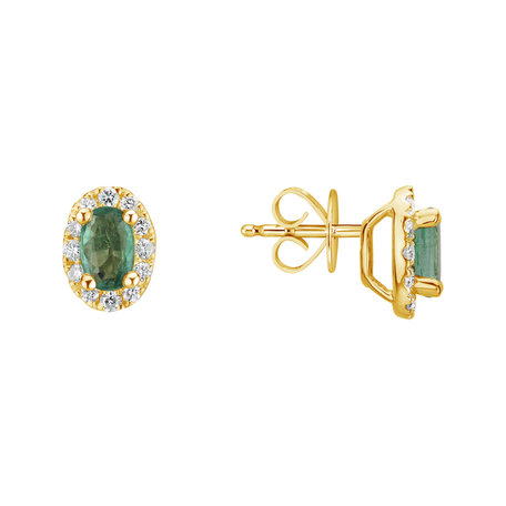 Diamond earrings with Emerald Princess