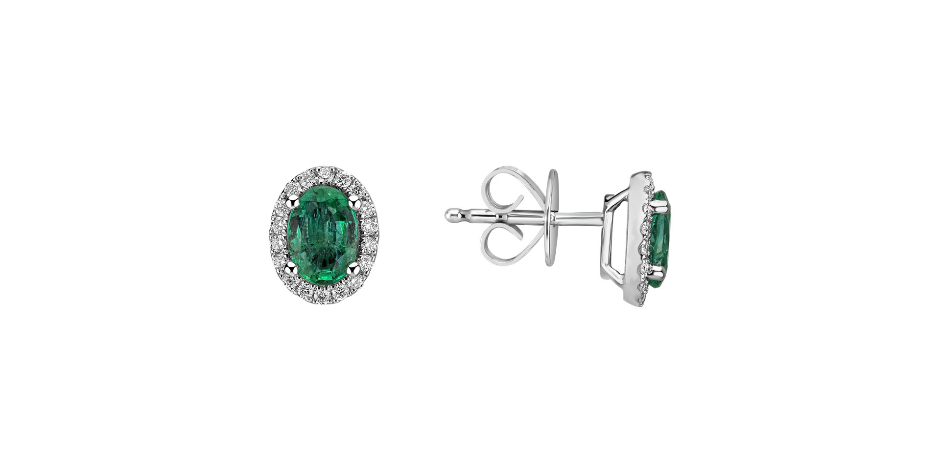 Diamond earrings with Emerald Princess