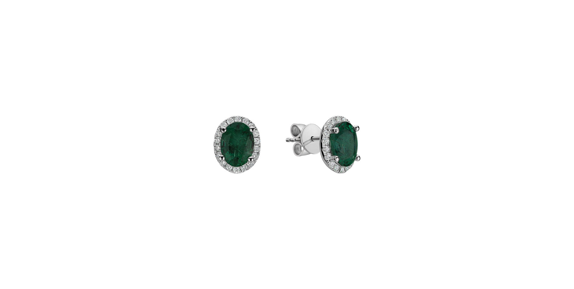 Diamond earrings with Emerald Princess