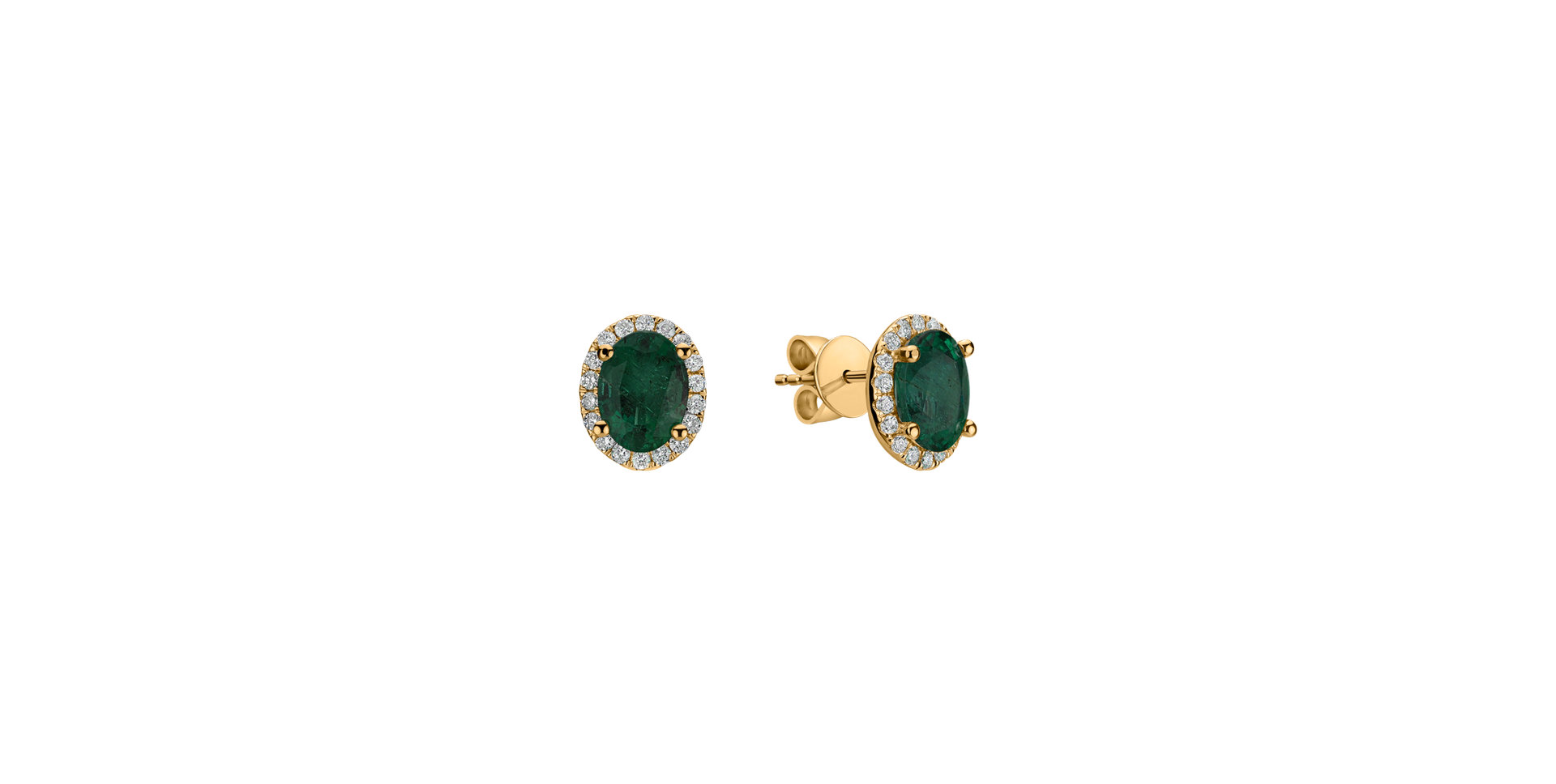 Diamond earrings with Emerald Princess