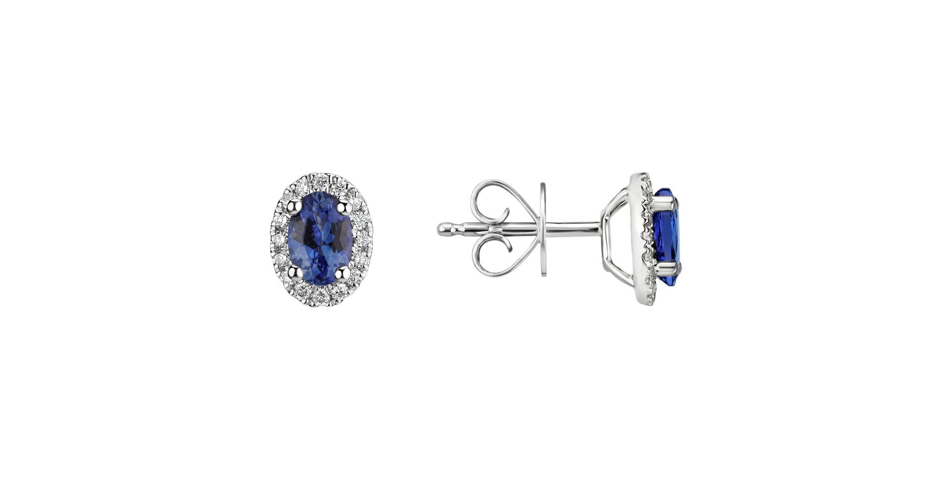 Diamond earrings with Tanzanite Princess