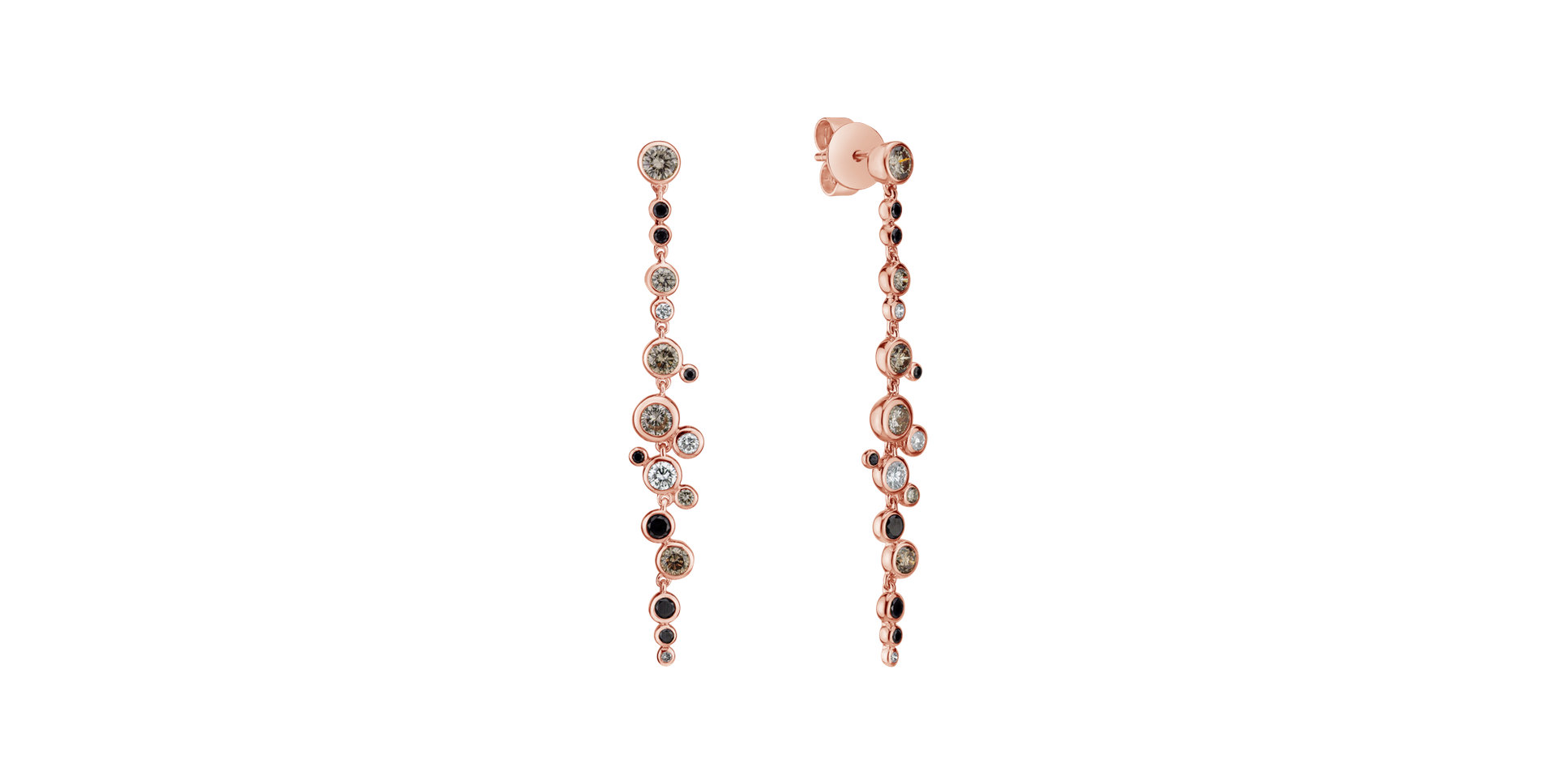 Earrings with coloured diamonds Heaven Waterfall