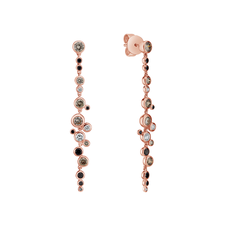 Earrings with coloured diamonds Heaven Waterfall