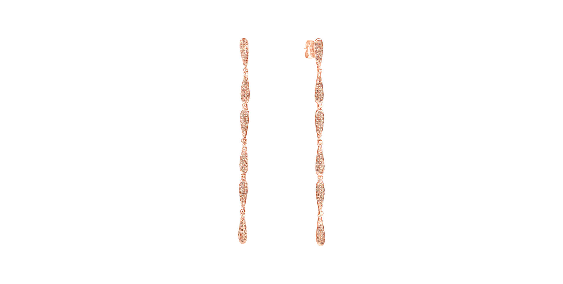 Earrings with brown diamonds Sparkling Twist
