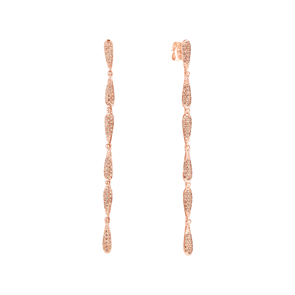 Earrings with brown diamonds Sparkling Twist