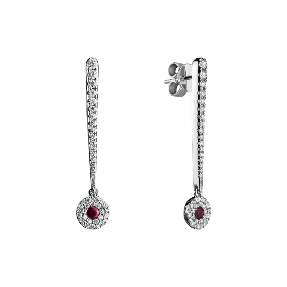 Diamond earrings with Ruby Sparkling Exclamation