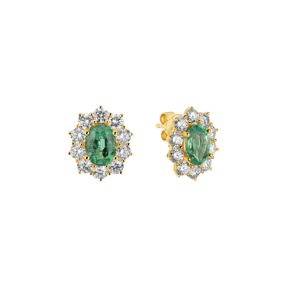 Diamond earrings with Emerald Princess Joy