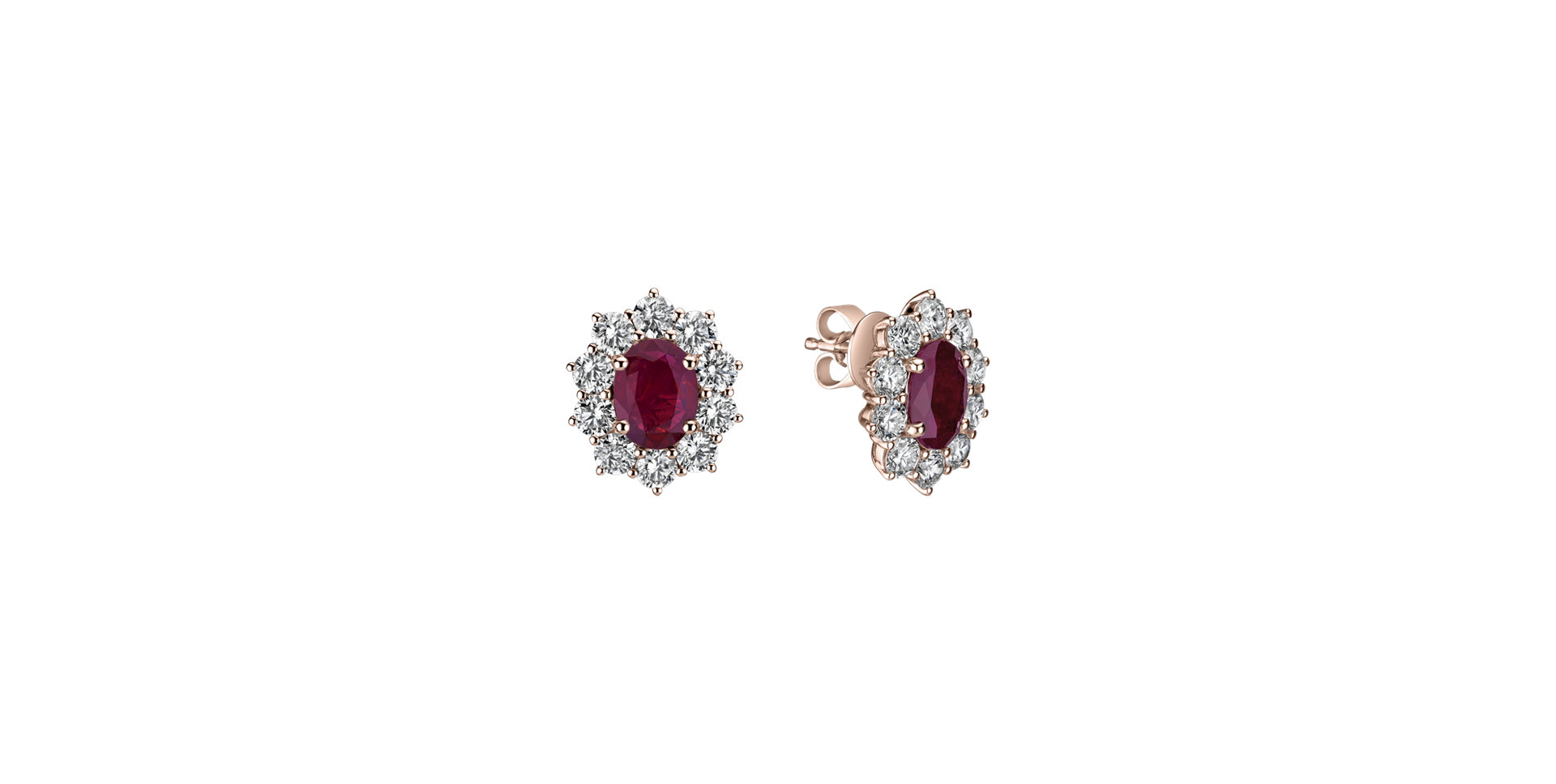 Diamond earrings with Ruby Princess Joy