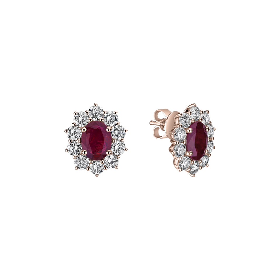 Diamond earrings with Ruby Princess Joy