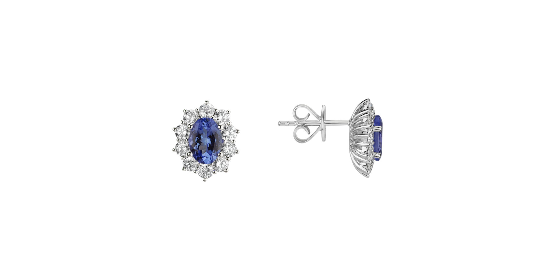 Diamond earrings with Tanzanite Princess Joy
