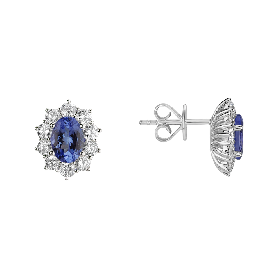 Diamond earrings with Tanzanite Princess Joy