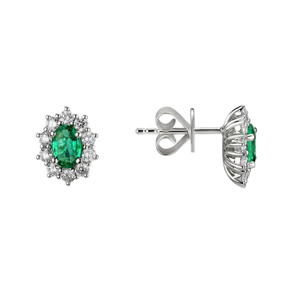 Diamond earrings with Emerald Princess Joy