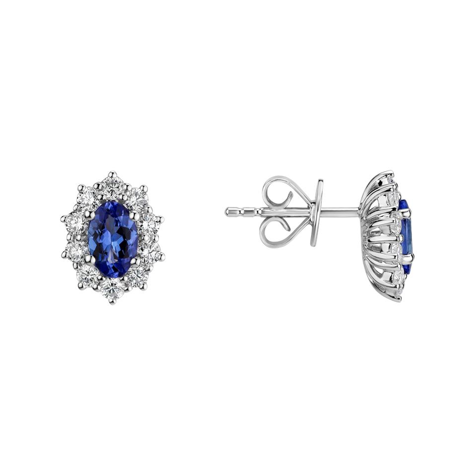 Diamond earrings with Tanzanite Princess Joy