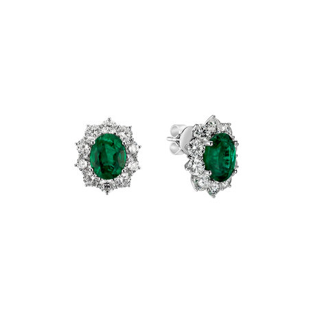 Diamond earrings with Emerald Princess Joy