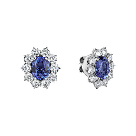 Diamond earrings with Tanzanite Princess Joy
