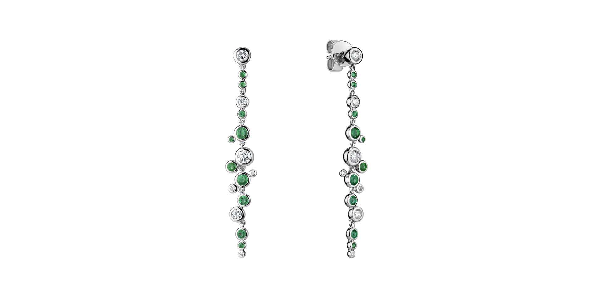 Diamond earrings and Emerald Heaven Waterfall