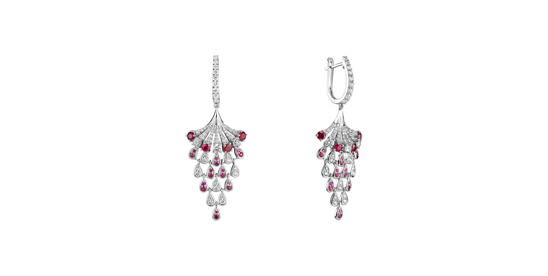 Diamond earrings and Ruby Royal Mesh