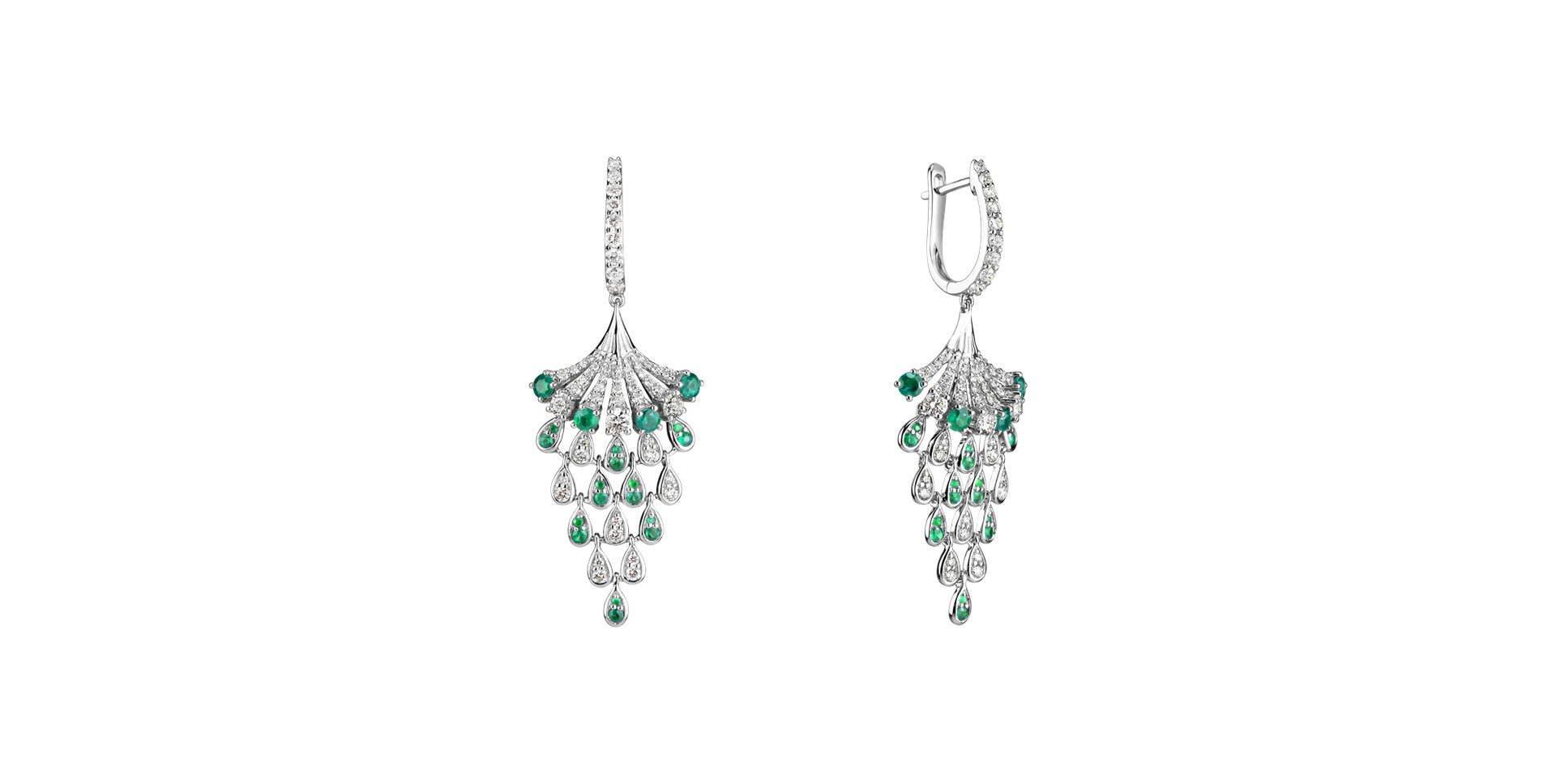 Diamond earrings and Emerald Royal Mesh