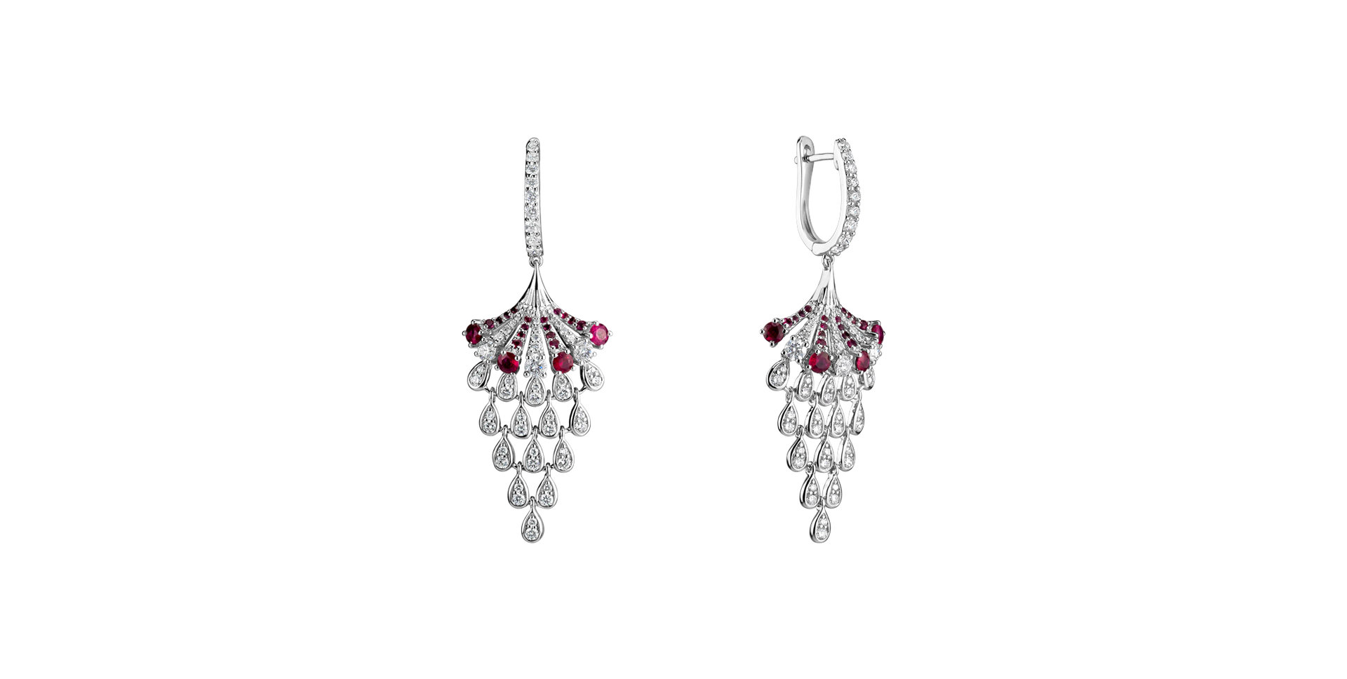 Diamond earrings and Ruby Royal Mesh