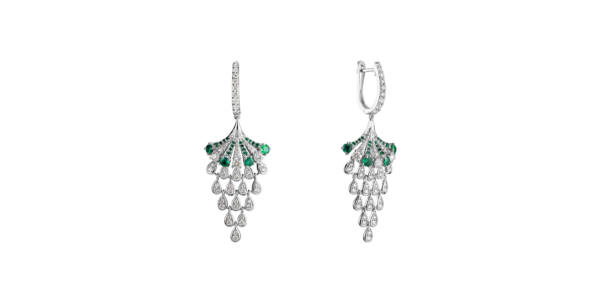 Diamond earrings and Emerald Royal Mesh