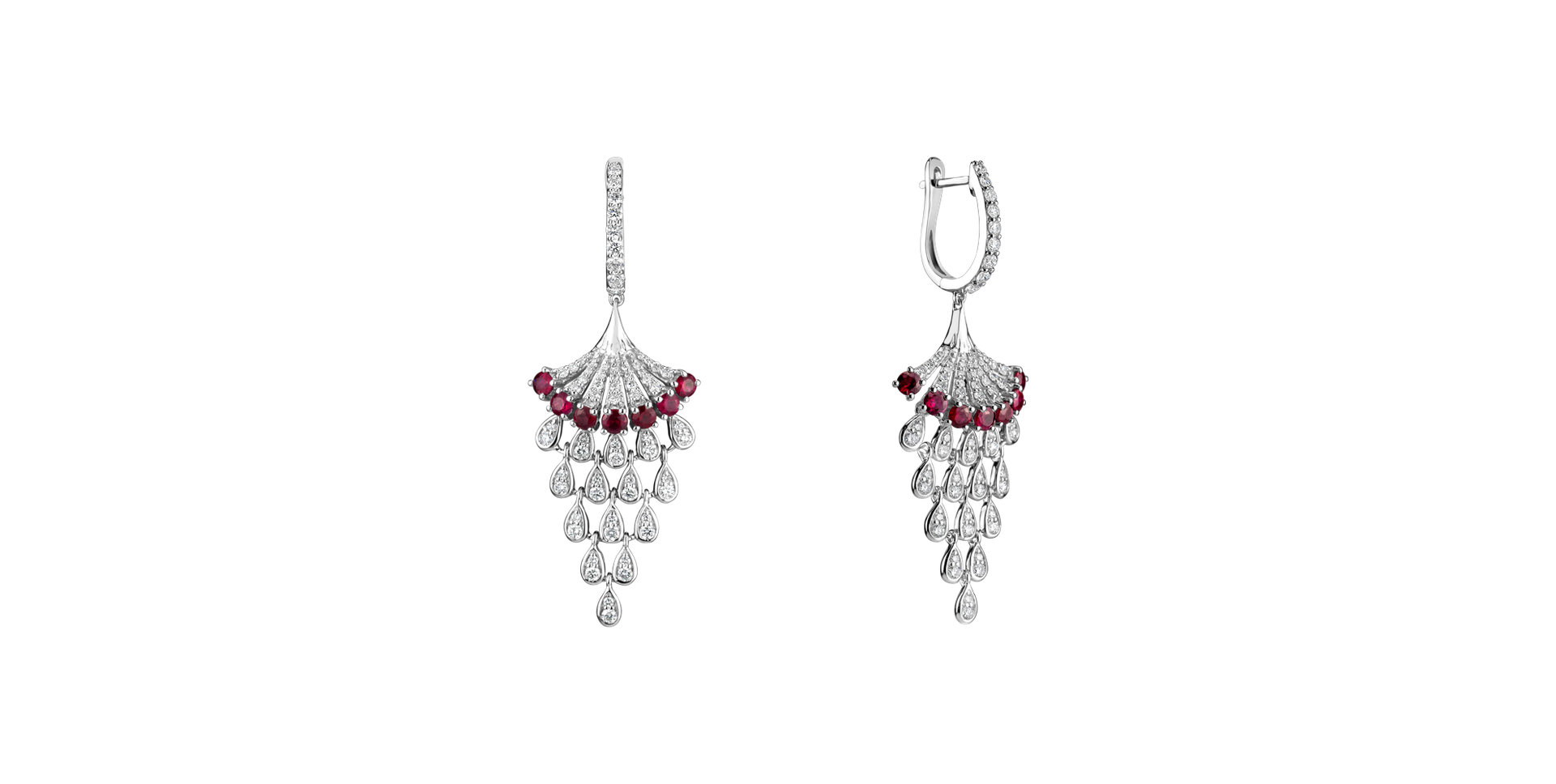 Diamond earrings and Ruby Royal Mesh
