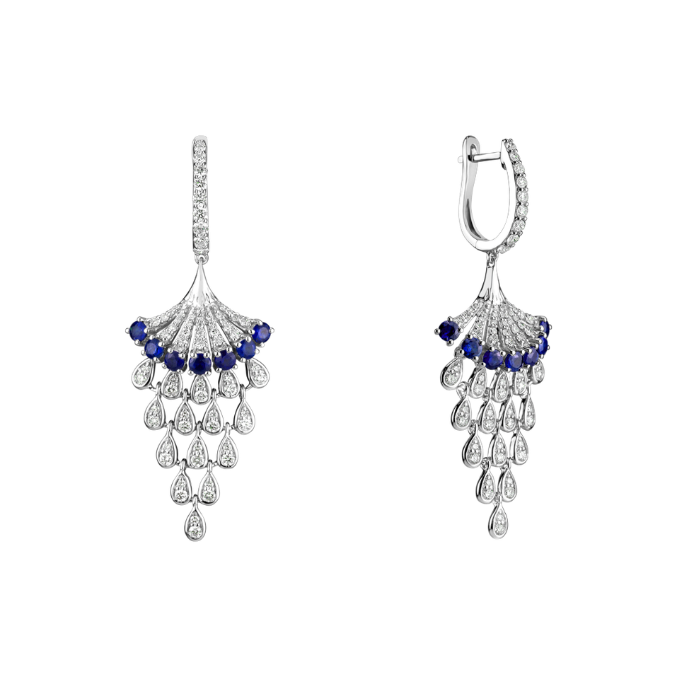 Diamond earrings and Sapphire Royal Mesh