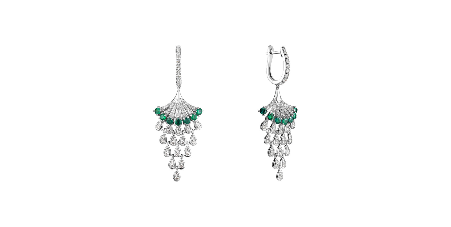 Diamond earrings and Emerald Royal Mesh