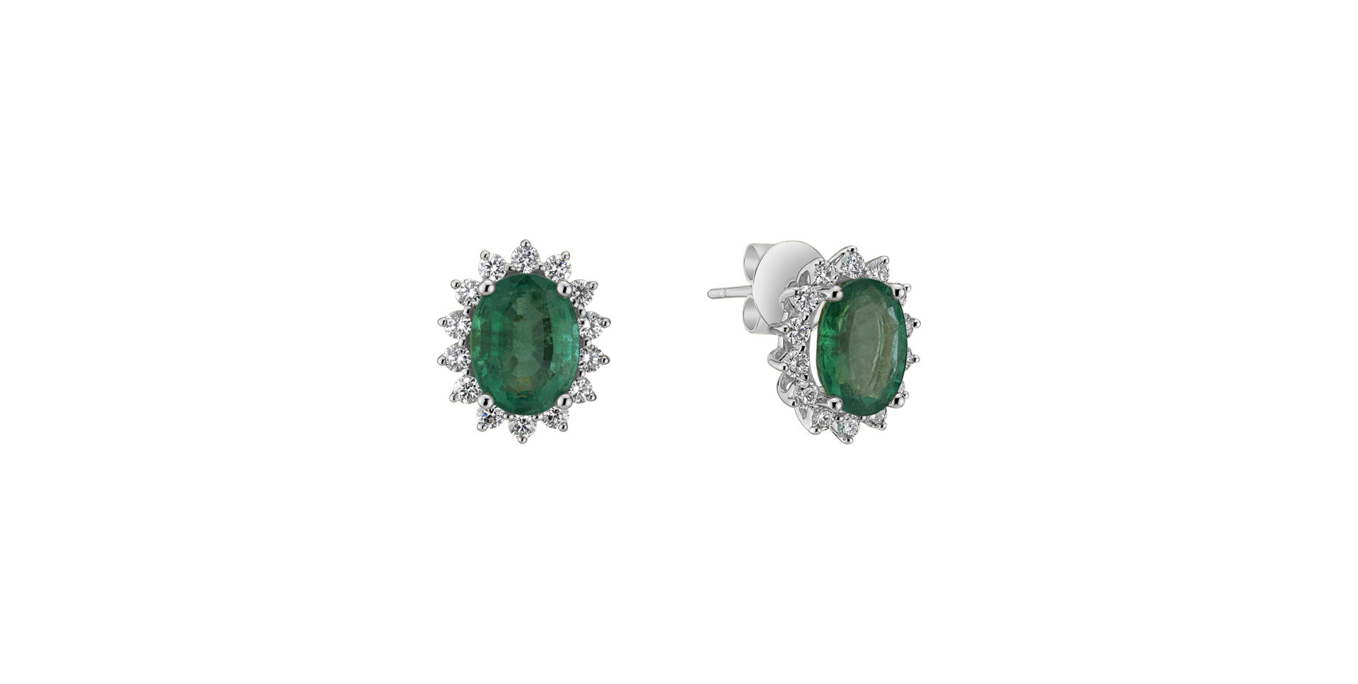 Diamond earrings with Emerald Princess Sparkle
