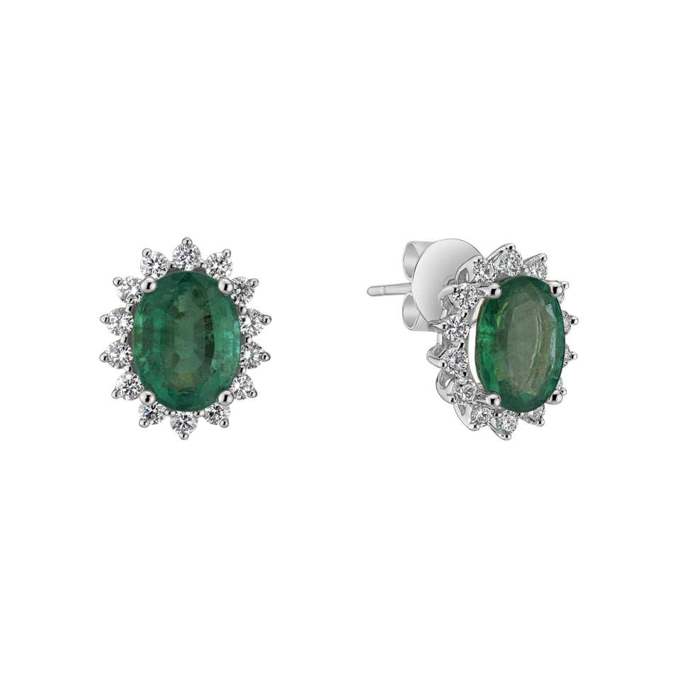 Diamond earrings with Emerald Princess Sparkle