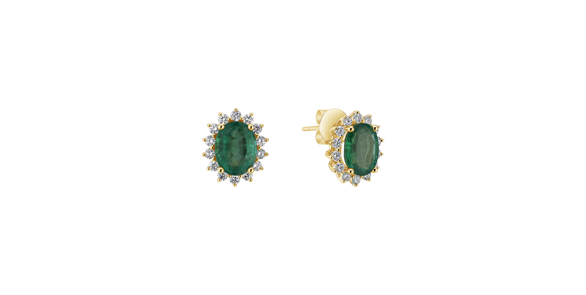 Diamond earrings with Emerald Princess Sparkle