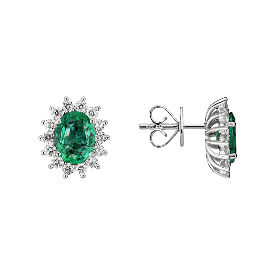 Diamond earrings with Emerald Princess Sparkle