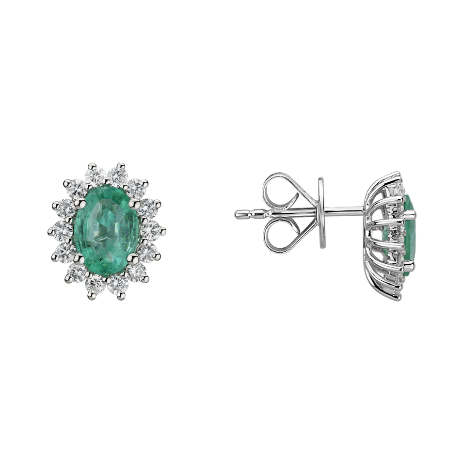 Diamond earrings with Emerald Princess Sparkle