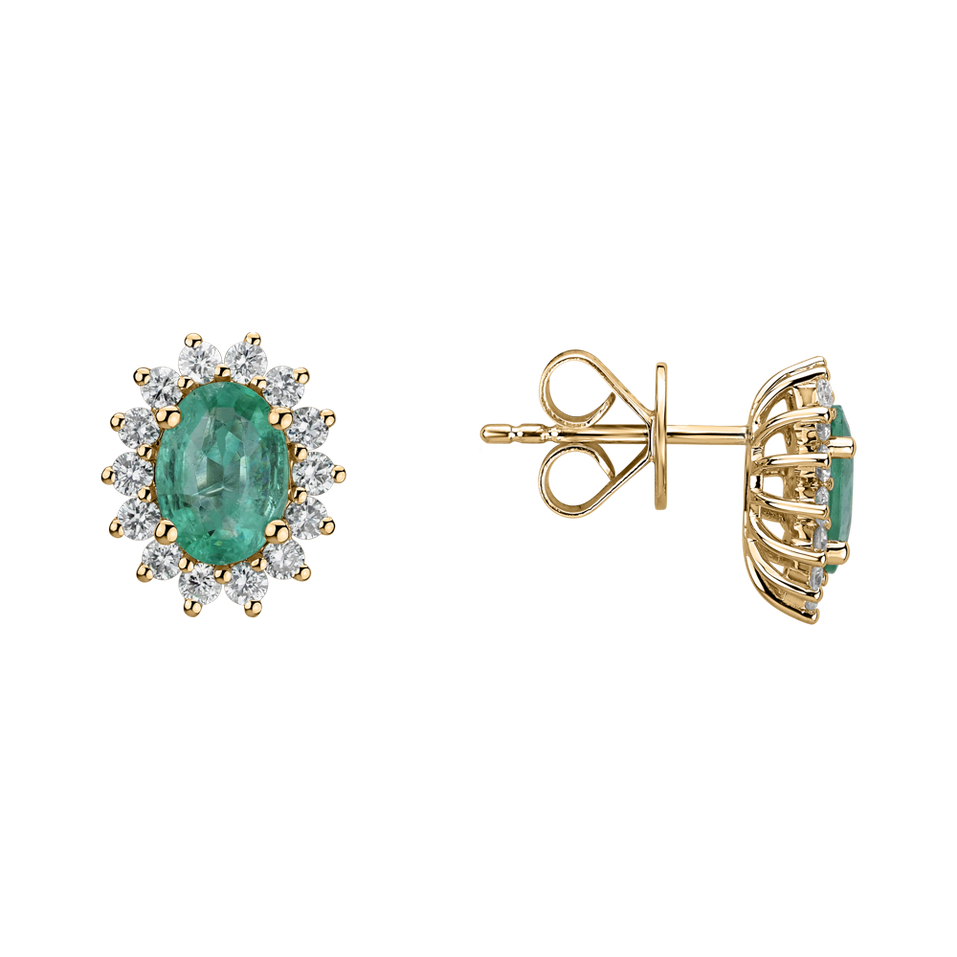 Diamond earrings with Emerald Princess Sparkle