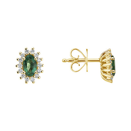 Diamond earrings with Emerald Princess Sparkle