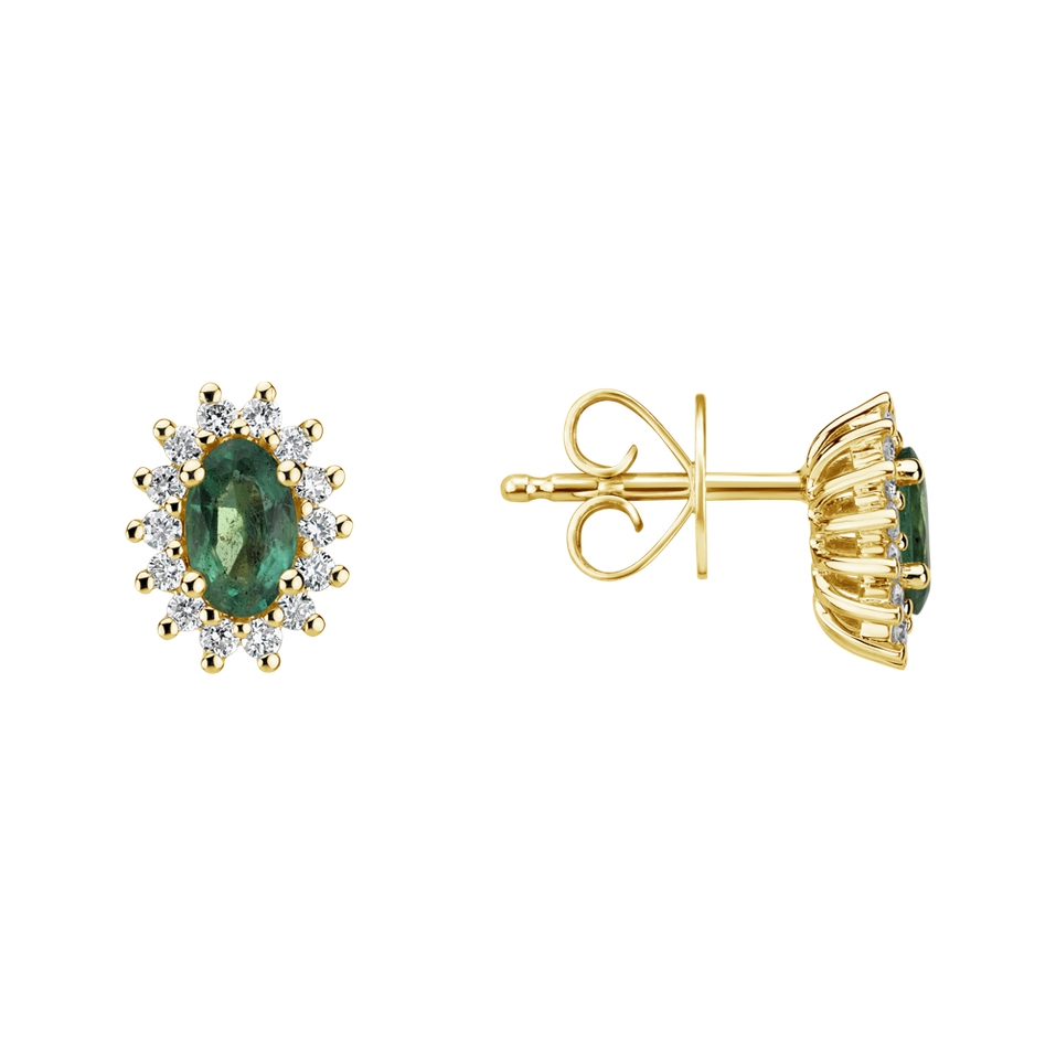 Diamond earrings with Emerald Princess Sparkle