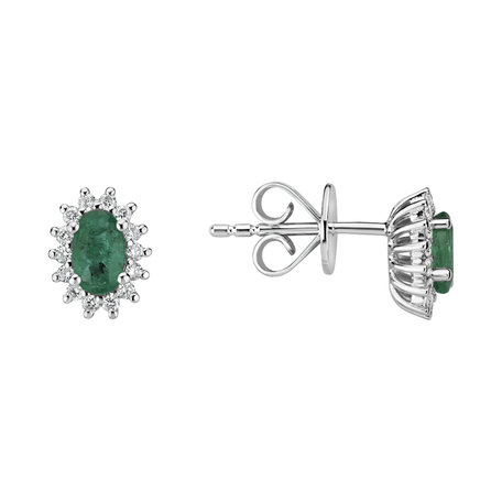 Diamond earrings with Emerald Princess