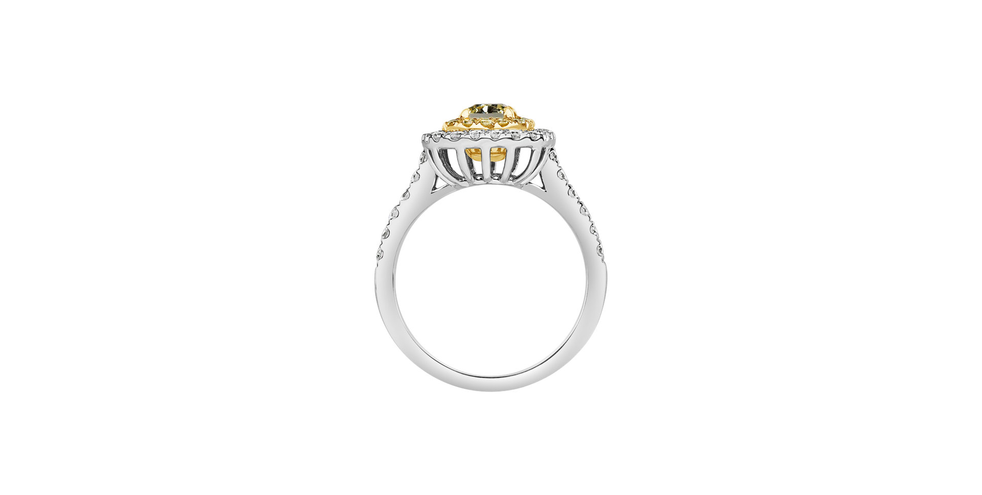Ring with yellow and white diamonds Sparkling Rise