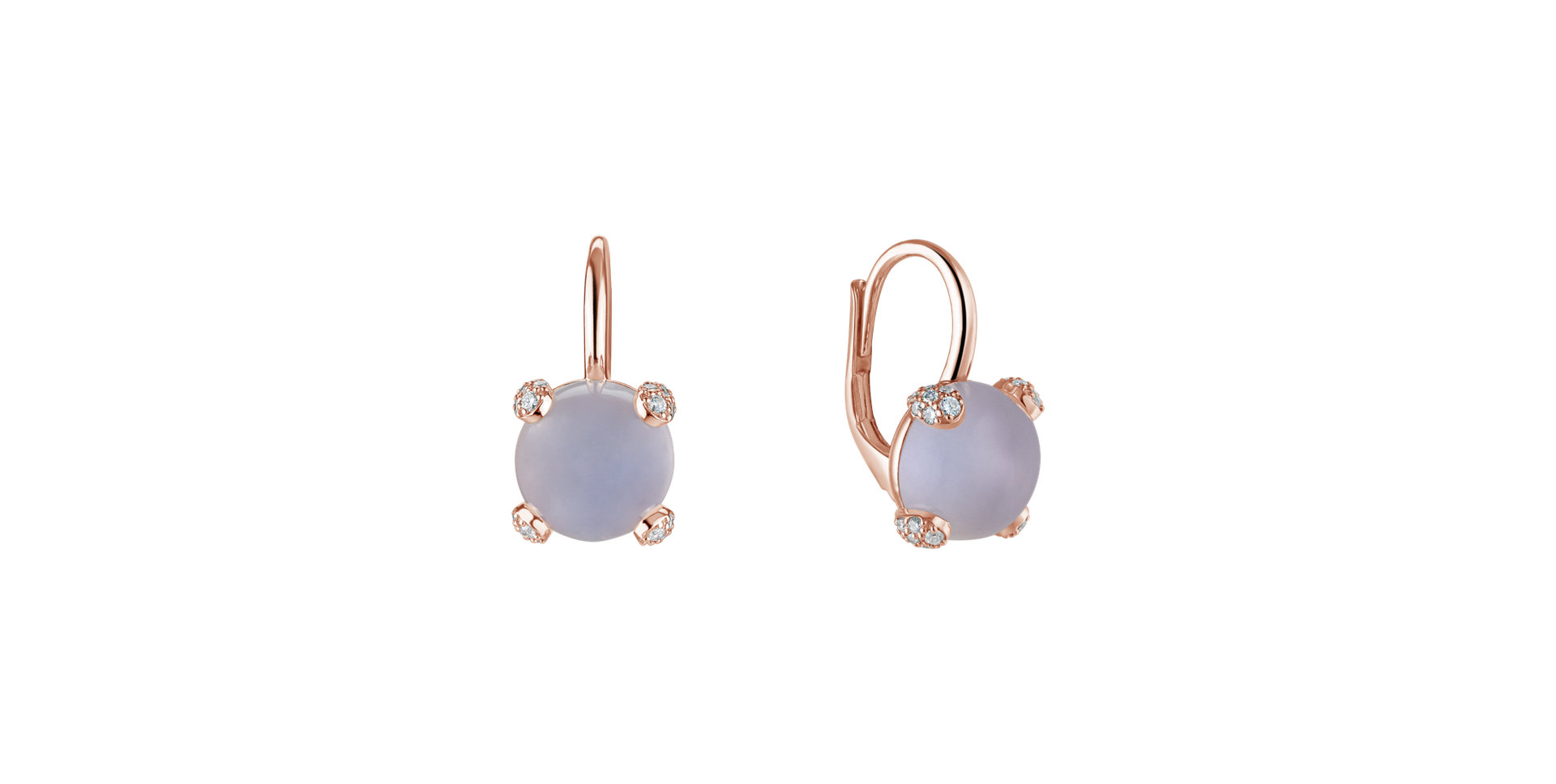 Diamond earrings with Chalcedony Royal Drops