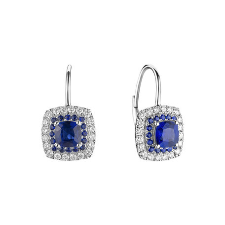 Diamond earrings with Sapphire Sparkling Rise