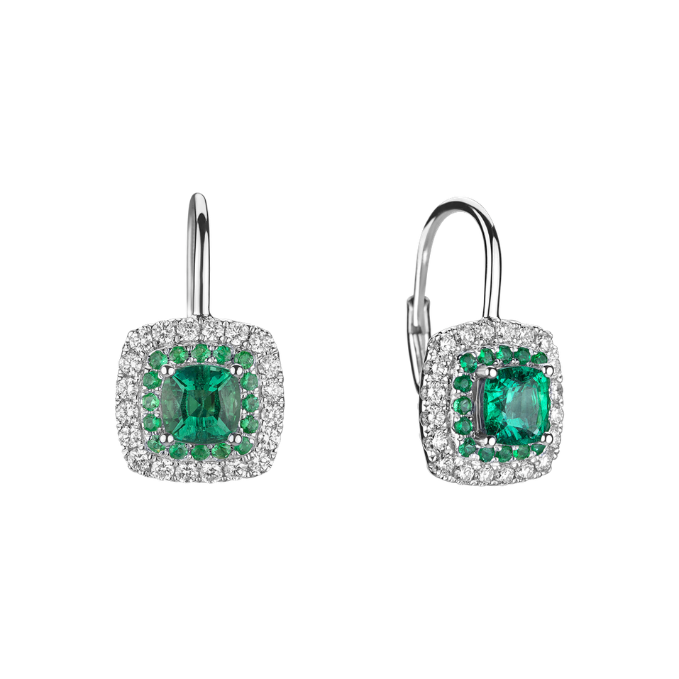 Diamond earrings with Emerald Sparkling Rise