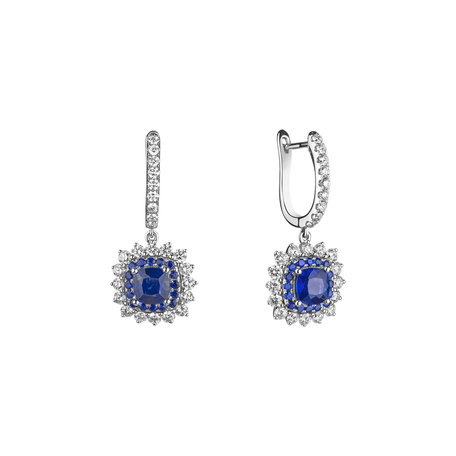 Diamond earrings with Sapphire Radiant Shine