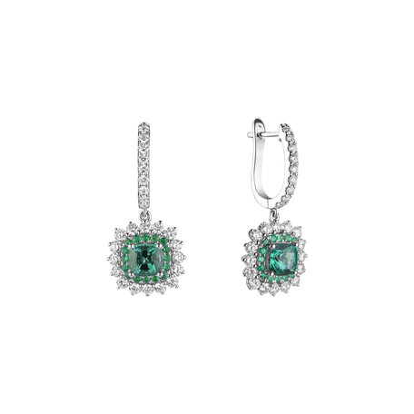 Diamond earrings with Emerald Radiant Shine